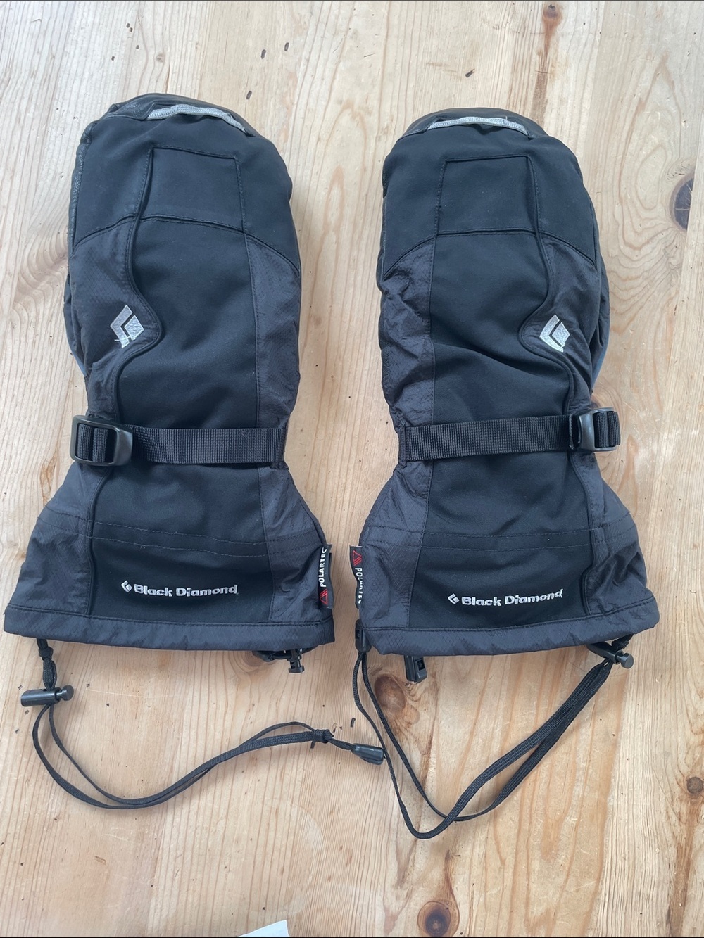 Black Diamond Polartec BDRY Ski Mittens  Goatskin Leather Waterproof Winter Med